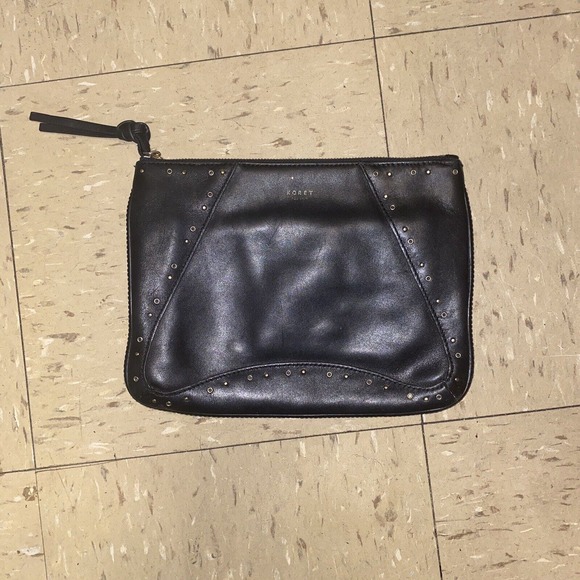 KORET New York TUDOR ZIP POUCH Clutch Purse Bag Black‎ Pre Owned - Picture 15 of 15